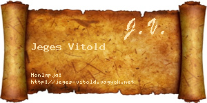 Jeges Vitold névjegykártya